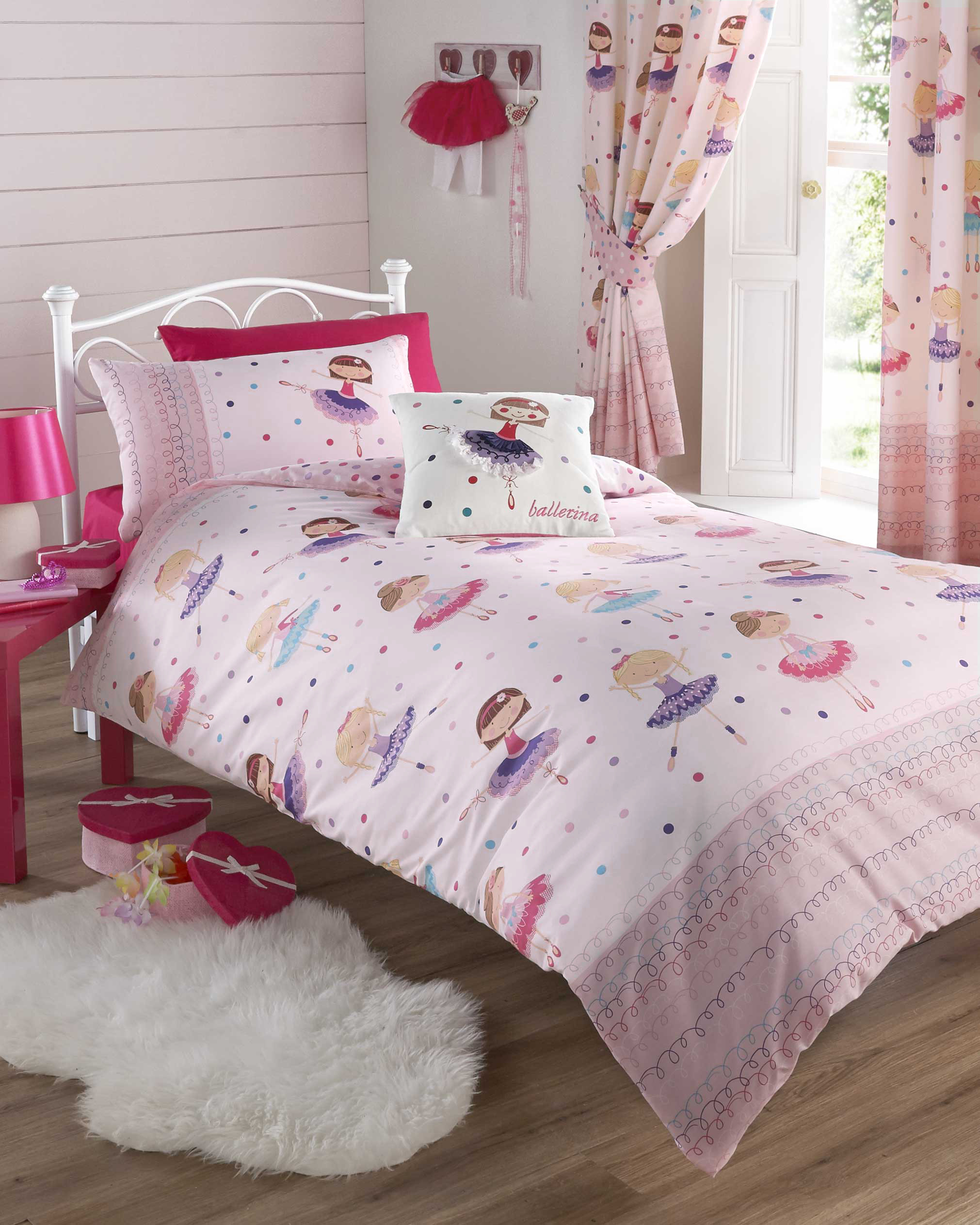 ... and Purple Dancing Ballerina Double Duvet Cover Bed Set Girls Bedding