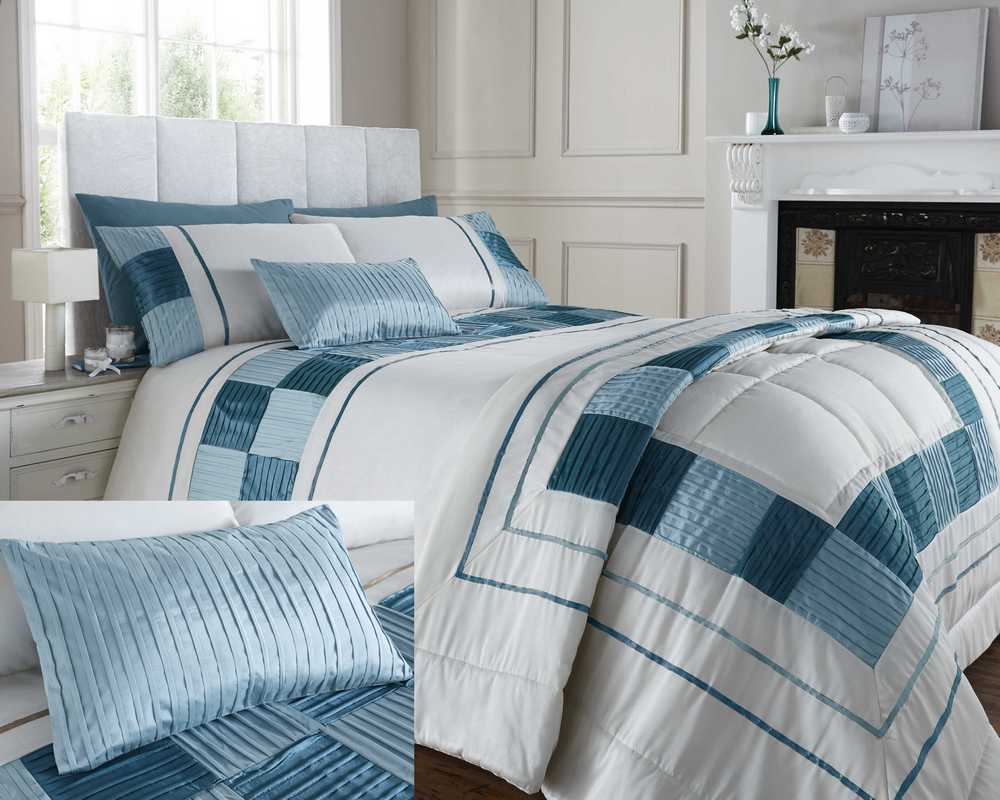 Duck Egg Blue Double King Super King Quilt Duvet Cover Bed Set REDUCED