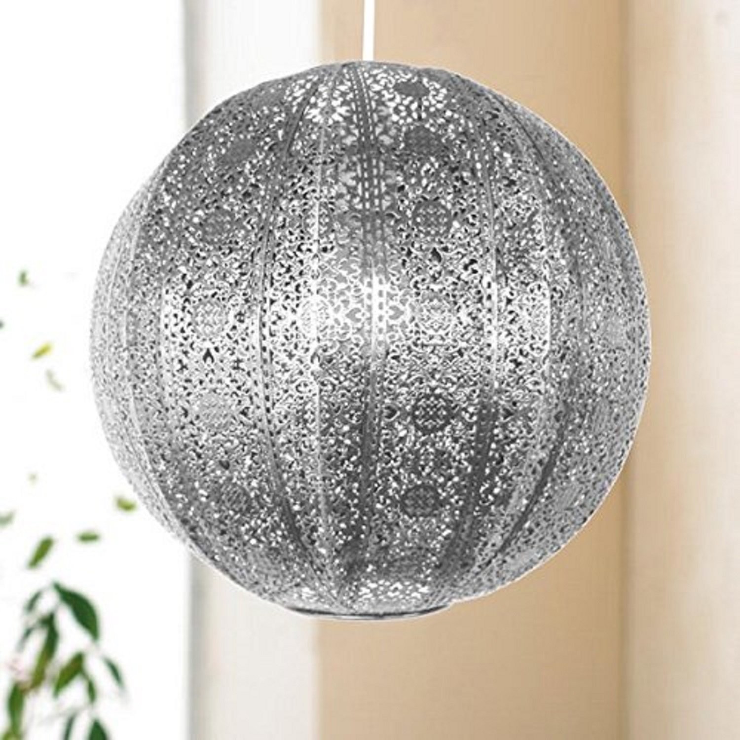 Silver or Bronze Coloured Light Shades Fittings Moroccan Style Metallic