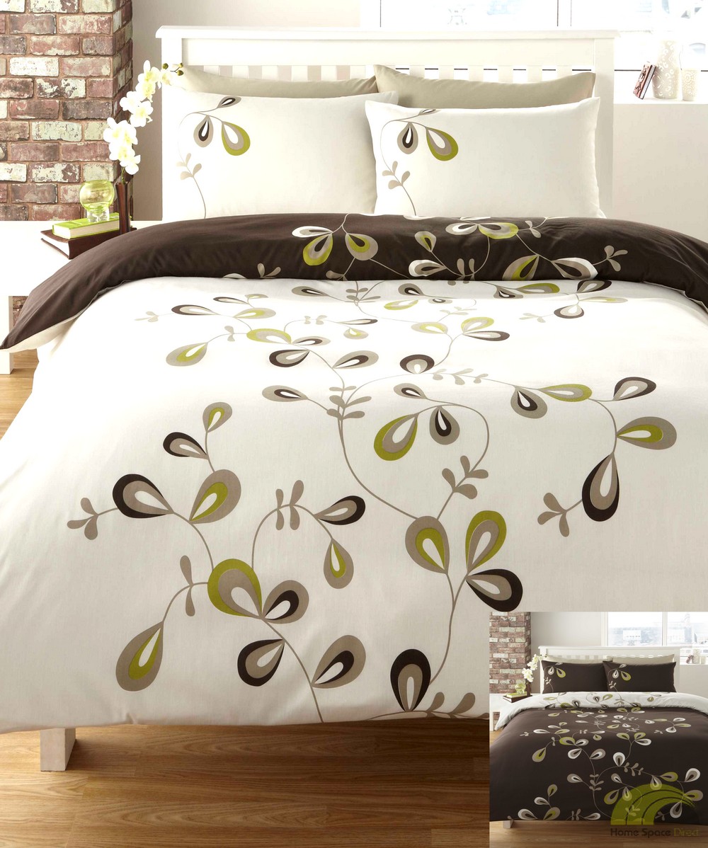 Cream Floral Duvet Quilt Cover & P/case Bed Set Bedding Double King & Super King eBay