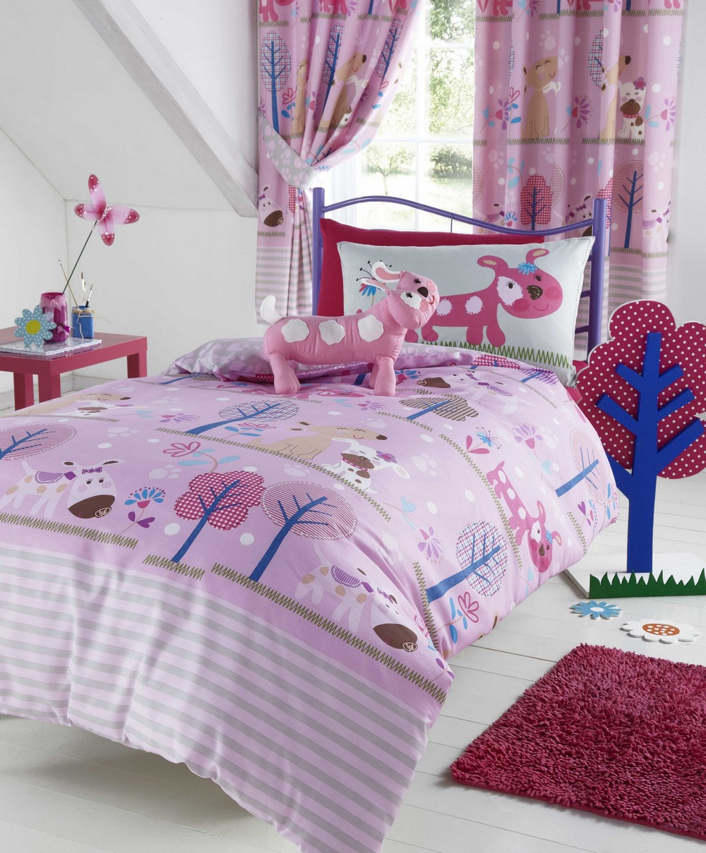 pooch double duvet cover bed set pink purple and blue pooch double duvet cover bed set pink purple and blue