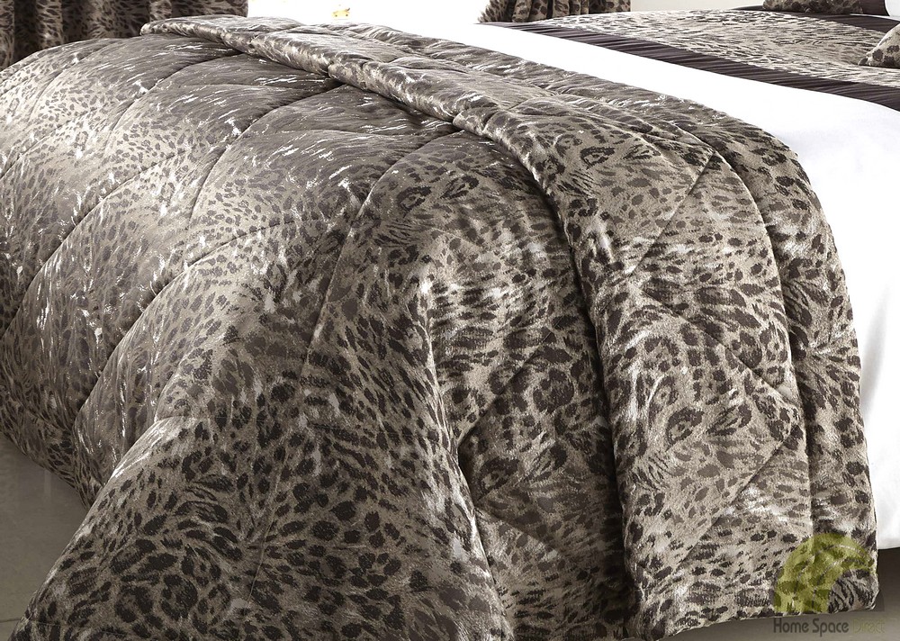 Jacquard Leopard Design Duvet Quilt Cover Bed Set Throw Double King