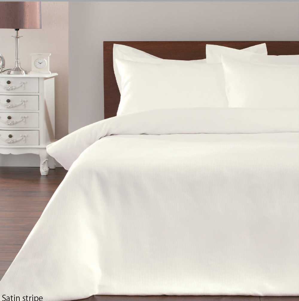 Satin Stripe Duvet Cover Bedding Sets Black White Cream Single Double